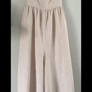 Madewell Cream Linen Blend Tie Back Wide-Leg Jumpsuit